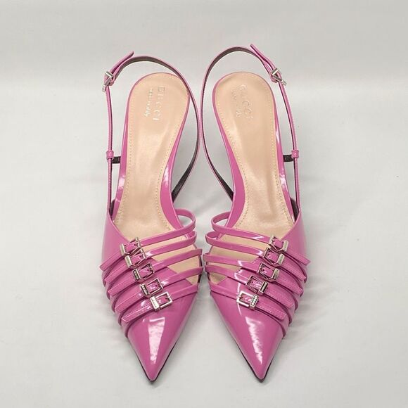 Gucci Seraphine 75MM Leather Slingback Pumps size 40 - Picture 4 of 16